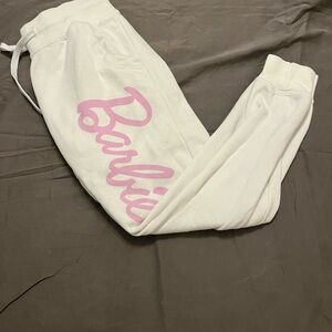 Mattel Barbie Kids Cream Joggers with Pink Script
